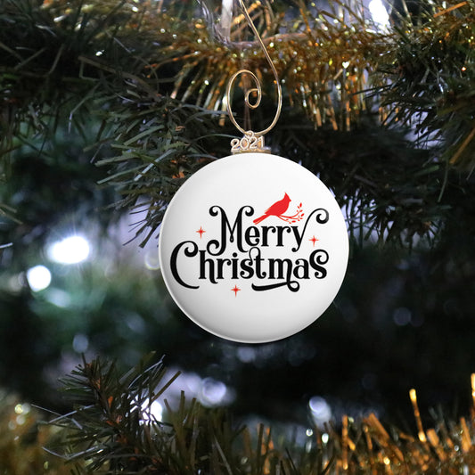 Cardinal Merry Christmas Ornament