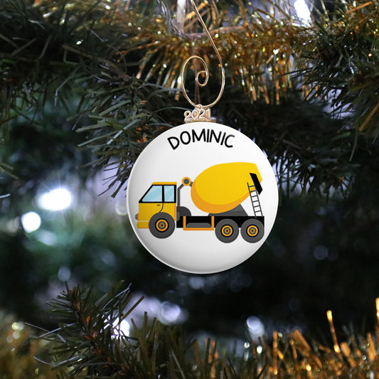 Personalized Cement Mixer Truck Ornament
