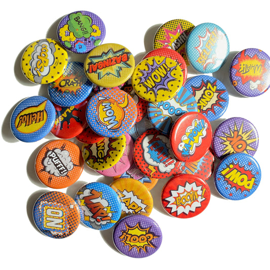 Pop Art Buttons - Random Mix of 15
