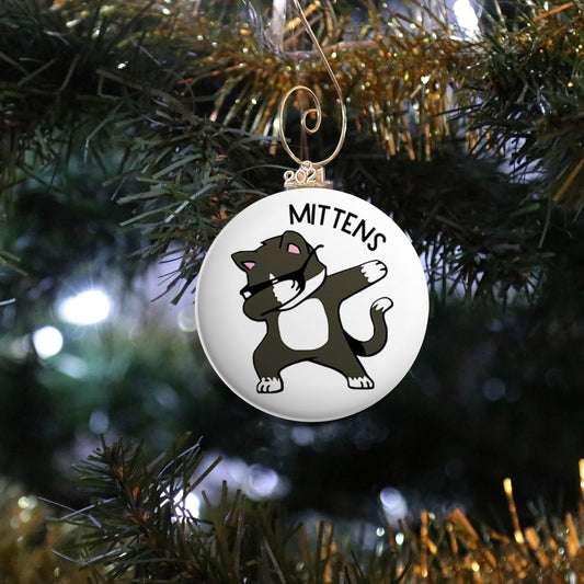 Personalized Dabbing Cat Ornament