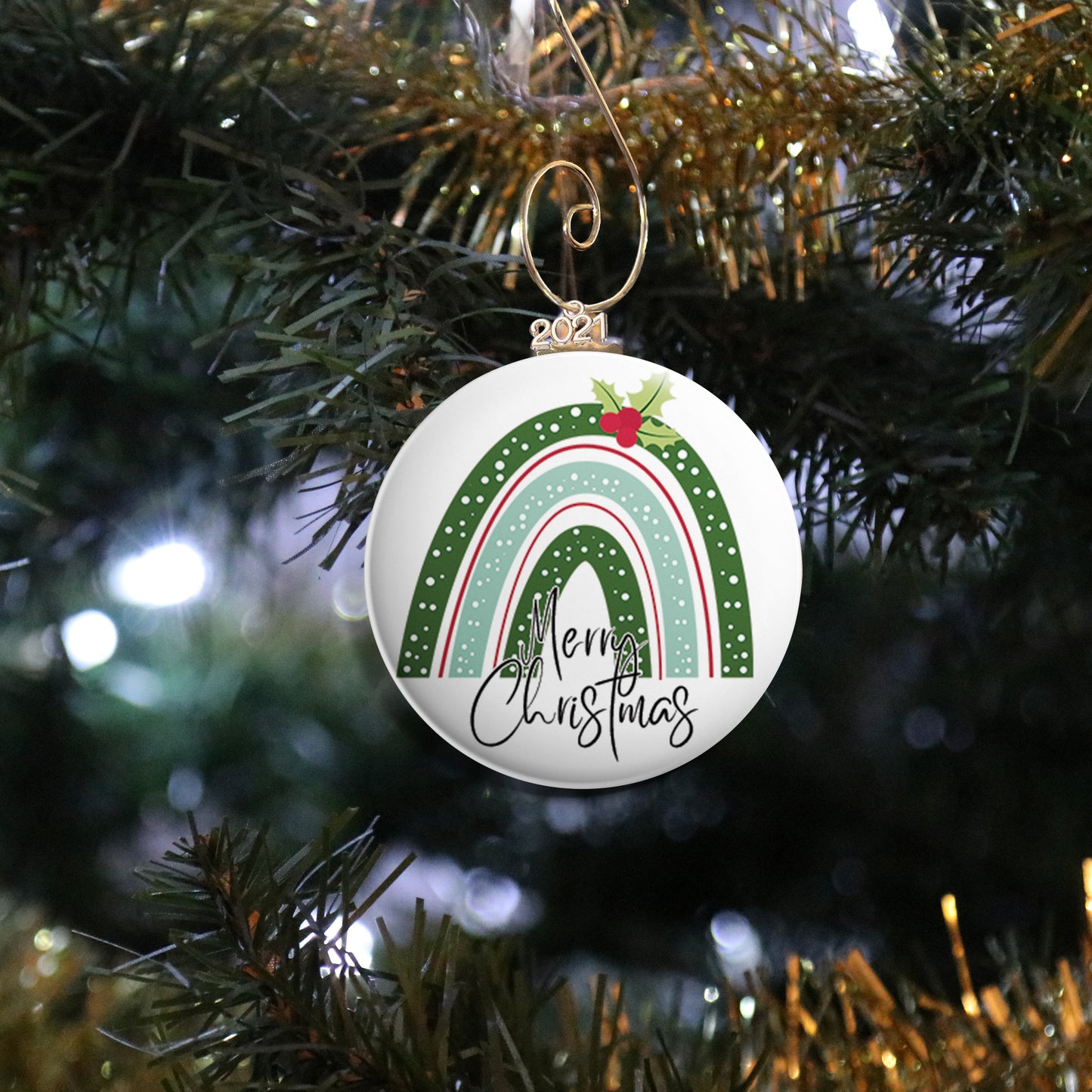 Mistletoe Rainbow Ornament