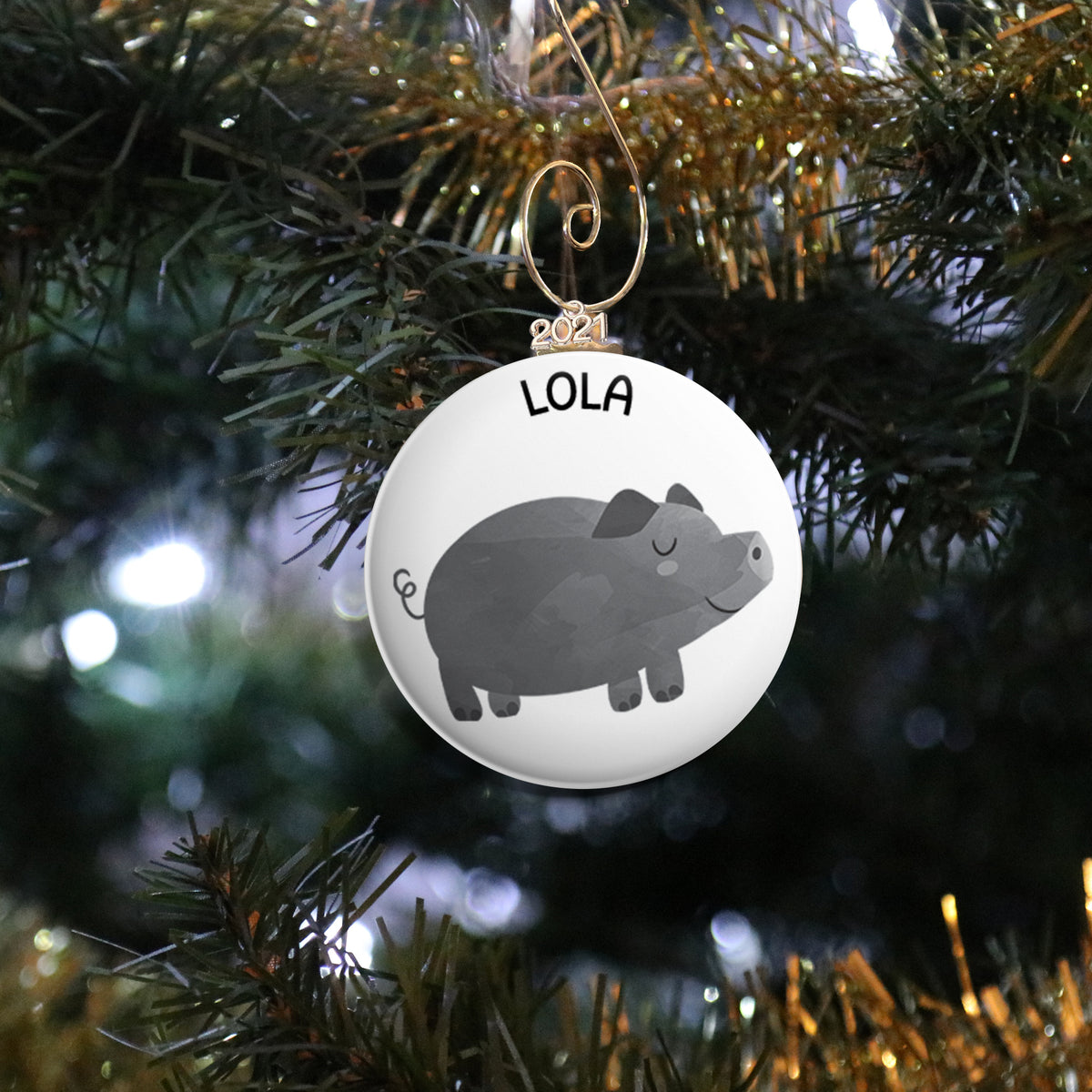 Personalized Pig Ornament
