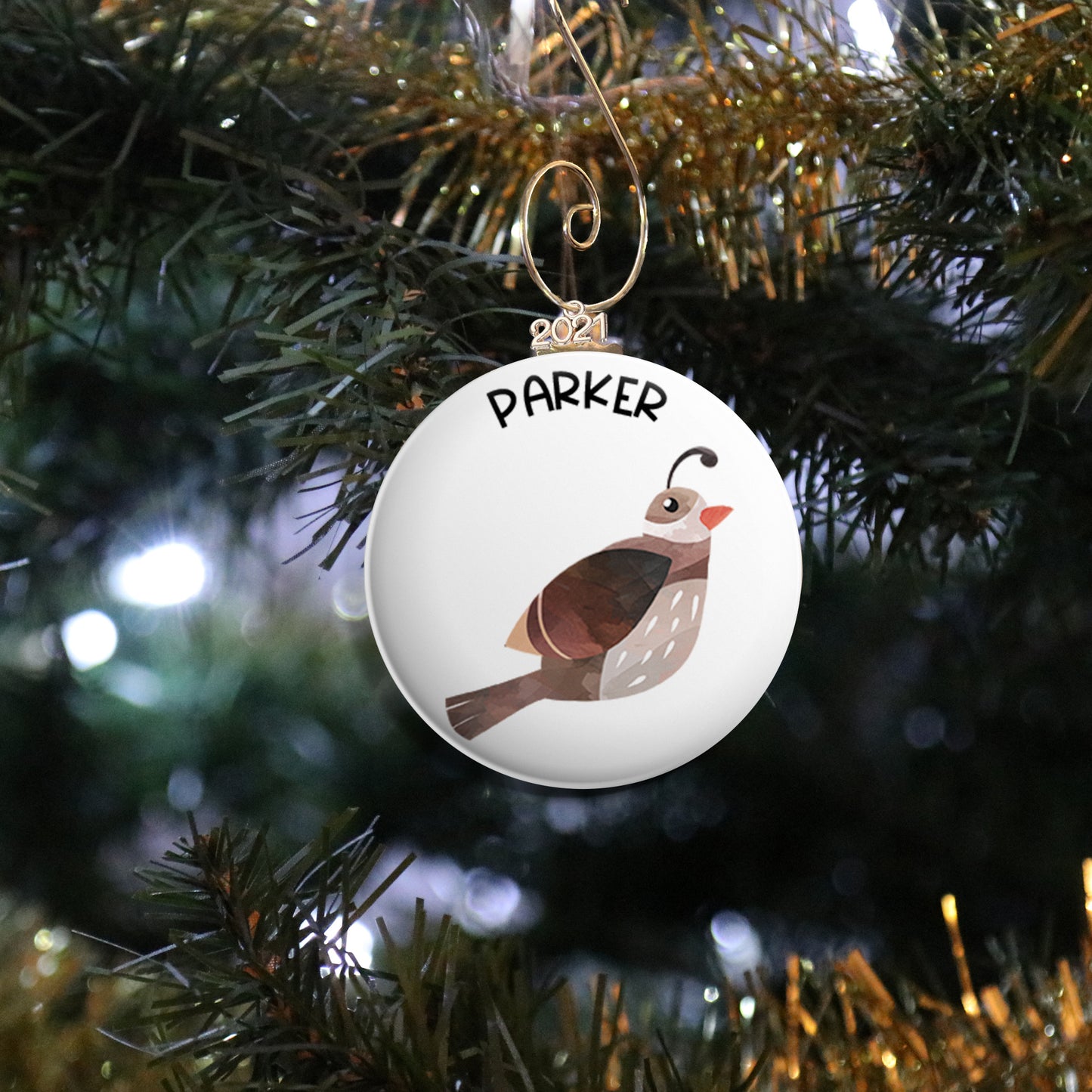Personalized Quail Ornament