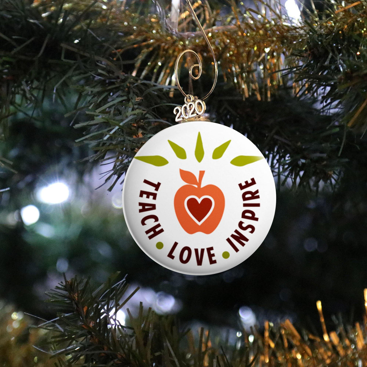 Teach Love Inspire Ornament - REBEL BUTTONS