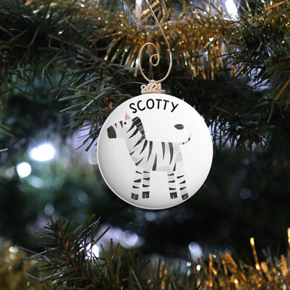 Personalized Zebra Ornament